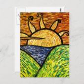 Helder Abstracte zonsondergang Briefkaart (Voorkant / Achterkant)