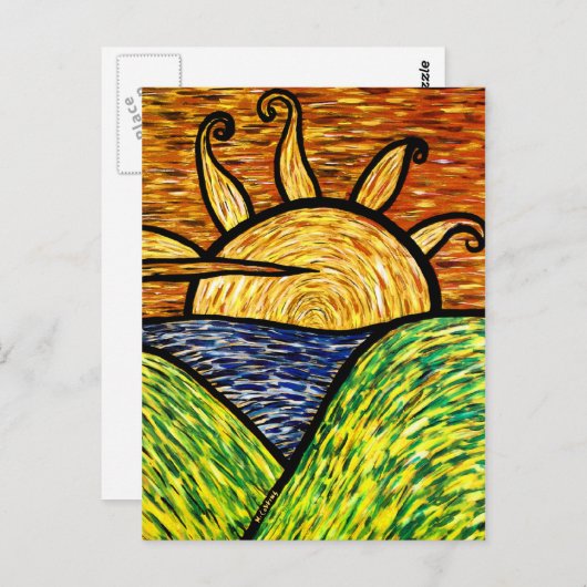 Helder Abstracte zonsondergang Briefkaart (Voorkant / Achterkant)