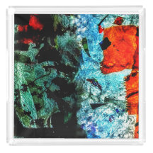Helder acryl dienblad abstract, Gewone textuur die