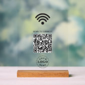 Helder Acrylaat Bord met Scan om WiFi Info te Verb (Neutraal)