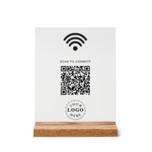 Helder Acrylaat Bord met Scan om WiFi Info te Verb
