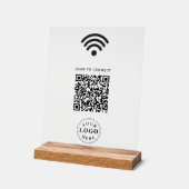 Helder Acrylaat Bord met Scan om WiFi Info te Verb (Hoek)