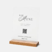 Helder Acrylaat QR Code Bar Menu Bord (Hoek)