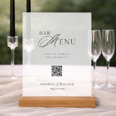 Helder Acrylaat QR Code Bar Menu Bord