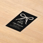 HELDER ACRYLIC 100ste Verjaardag Zwart Witte Parel Acryl Uitnodigingen (Laagn)