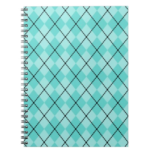 Helder Aqua Argyle Notitieboek (Voorkant)