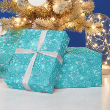 Helder Aqua Blauwe Glitter Witte Glans Patroon
