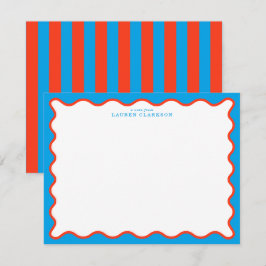 Helder Aqua & Tangerine Golf Notitiekaart Kaart