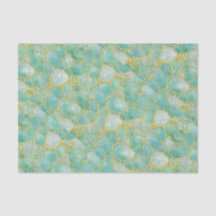 Helder Aqua Turkoois Goud Aquarel Mozaïek Zee Glas