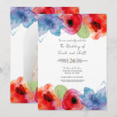 Helder Aquarel Bloemendecor Lente Bruiloft Chic Kaart (Voorkant / Achterkant)