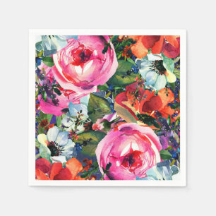Helder Aquarel Vintage Moderne Bloemen Bloemstuk Servet