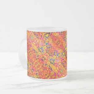 Helder artistiek paisley bloemmotief matglas koffiemok