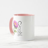 Helder Aster Monogram – Geboortebloem September Mok (Voorkant links)