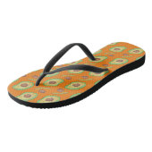 Helder Avocado en Oranje groen patroon Teenslippers (Schuin)
