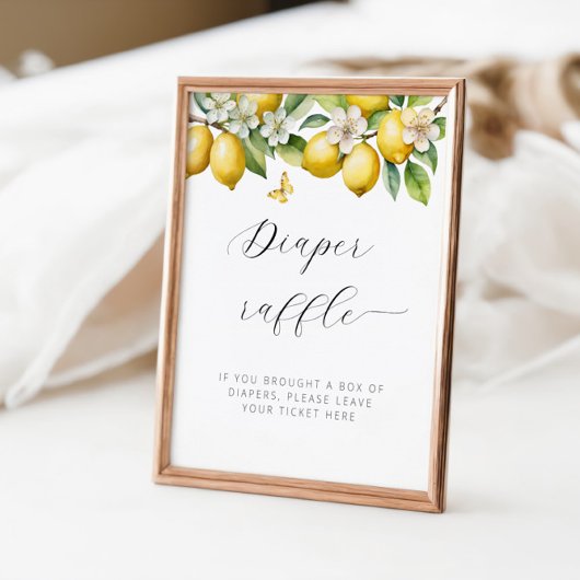 Helder Baby shower met zomerluier op Lemon Poster