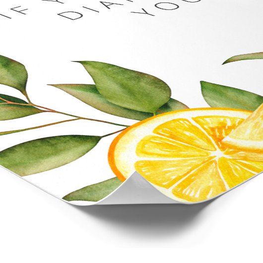 Helder Baby shower met zomerluier op Lemon Poster (Hoek)