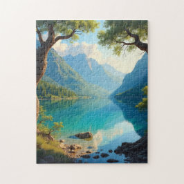 Helder bergmeer legpuzzel