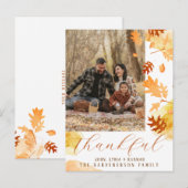 Helder blad herfstblad dankbaar foto briefkaart (Voorkant / Achterkant)