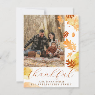 Helder blad herfstblad dankbaar foto briefkaart