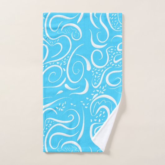 Helder blauw Abstract zwendel Bad Handdoek (Handdoek)