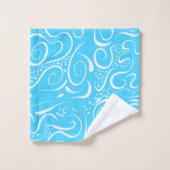 Helder blauw Abstract zwendel Bad Handdoek (Wasdoekje)