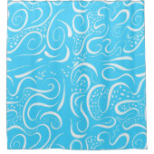 Helder blauw Abstract zwendel Douchegordijn (Voorkant)
