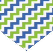 Helder blauw en kalkgroen zigzag tafelkleed (Gekanteld)