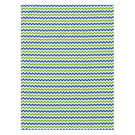 Helder blauw en kalkgroen zigzag tafelkleed