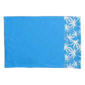 Helder blauw en wit bladpatroon kussensloop (Voorkant)