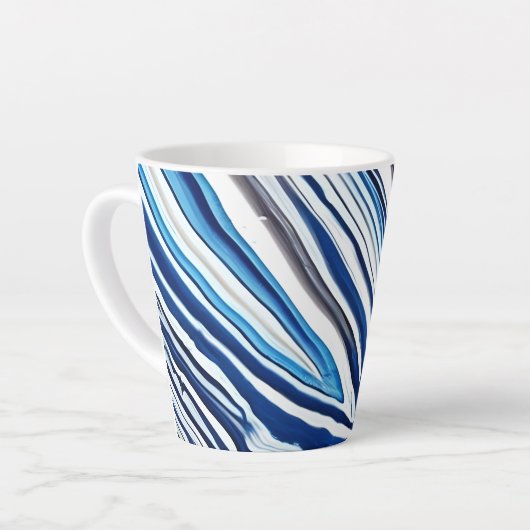 Helder Blauw en Wit Marmeren Aderen Variatie Mok (Linkerhoek)