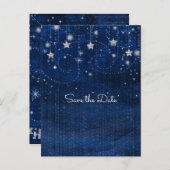 Helder blauw en zilver bleekselaar aankondigingskaart (Voorkant / Achterkant)