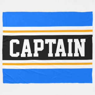 Helder Blauw Geel Zwart CAPTAIN Racing Stripes Fleece Deken