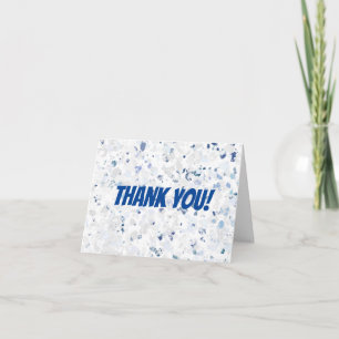 Helder blauw-grijze spat Happy Birthday Bedankkaart