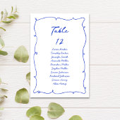 Helder Blauw Hand getrokken & Handgeschreven Zitli Kaart