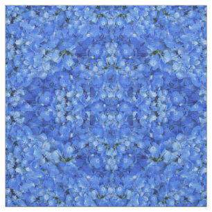 Helder Blauw Hydrangea Floral Patroon Doek Stof