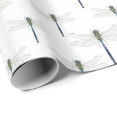 Helder blauw libellen patroon. cadeaupapier (Rol Hoek)