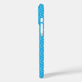 Helder blauw met geel patroon Case-Mate iPhone case (Achterkant / Links)