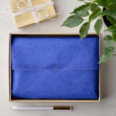 Helder blauw met kleine stippen. tissuepapier (Geschenk)