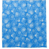 HELDER BLAUW MET WITTE SCHELPEN DOUCHEGORDIJN (Voorkant)