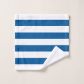 Helder blauw Nautisch monogram Bad Handdoek (Wasdoekje)