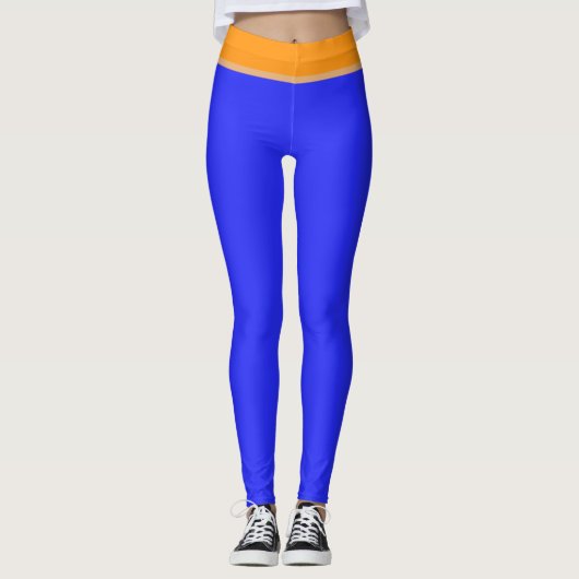Helder blauw oranje klei leggings (Voorkant)