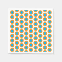 Helder blauw oranje polka stippen modern funky