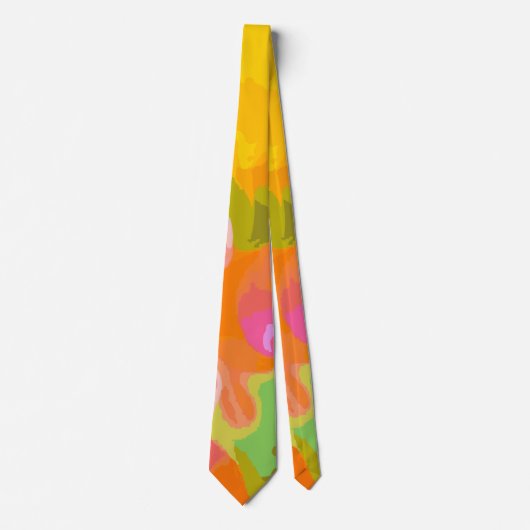 Helder Blauw Rode Abstracte Verf | Krachtig Modern Stropdas (Voorkant)