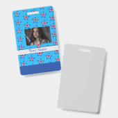 Helder Blauw Rood & Wit Ster Patroon Badge (Voor- en achterkant)