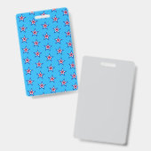 Helder Blauw Rood & Wit Sterrenpatroon Badge (Voor- en achterkant)