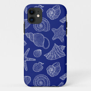 Helder Blauw Schelp Patroon Case-Mate iPhone Case