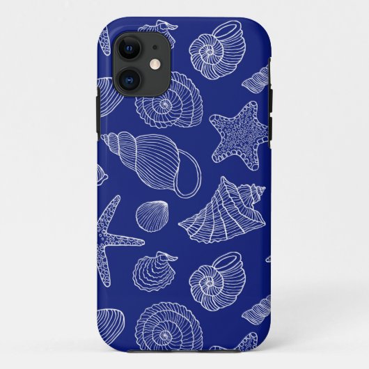 Helder Blauw Schelp Patroon Case-Mate iPhone Case (Achterkant)