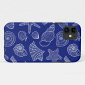 Helder Blauw Schelp Patroon Case-Mate iPhone Case (Achterkant (horizontaal))