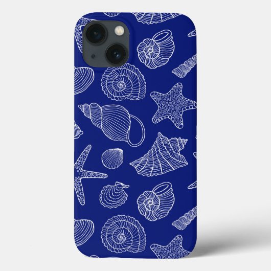 Helder Blauw Schelp Patroon Case-Mate iPhone Case (Achterkant)