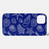 Helder Blauw Schelp Patroon Case-Mate iPhone Case (Achterkant (horizontaal))